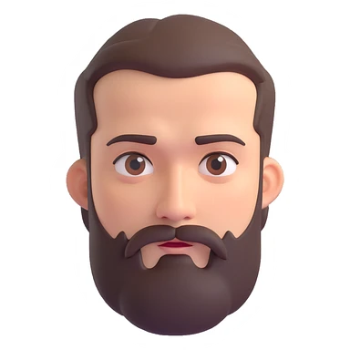 
<emoções>
{{Passar o sentimento de satisfação, de felicidade e leveza}}  
</emoções>

<elementos_visuais>
{{Um homem com barba média, cabelo curto e expressões fortes. De preferencia só um rosto flutuante}}  
</elementos_visuais> sticker