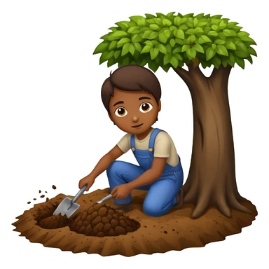 A dig mixed with a tree sticker