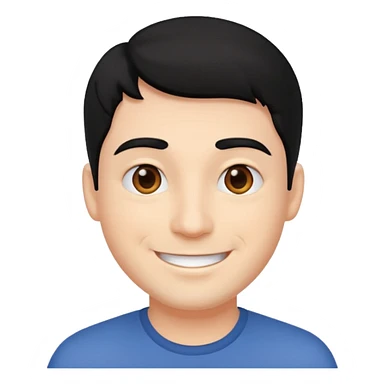 smiling man with black hair sticker