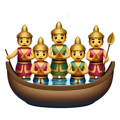 Cinematic Realistic Water Puppetry Emoji, depicted as a whimsical scene of traditional water puppets performing on a reflective water stage, rendered with vivid textures and dynamic playful lighting that captures its enchanting charm. sticker