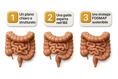 emoji stile iphone di 3 targhette numerate con intestino realistico davanti ad ogni targhetta, le targhette sono:
"1 – Un piano chiaro e strutturato
2 – Una guida esperta nell’IBS
3 – Una strategia FODMAP sostenibile"
, iperrealistico 4k sticker