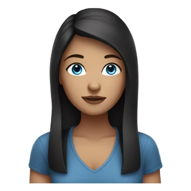normal clothes Karina dark hair blue eyes sticker