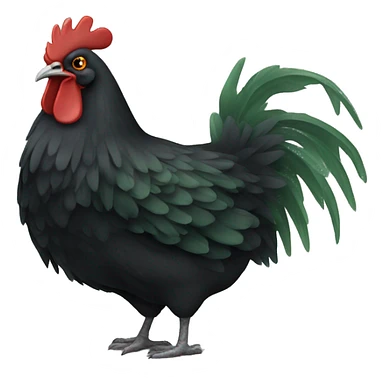One black chicken with green mold sticker