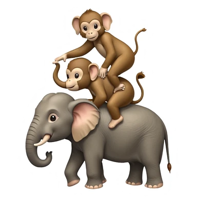 Elephant on monkey  sticker