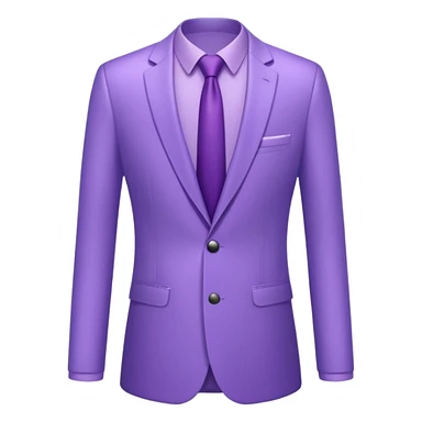 lavender-purple  Suit, smooth rounded neckline, simple design, glossy surface, plain background.only suit. sticker