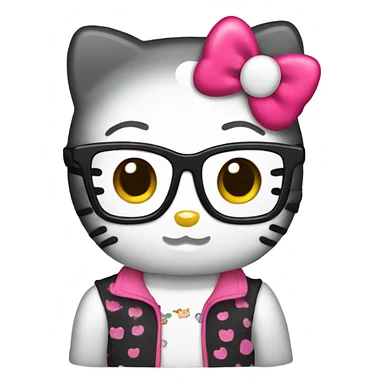 hello kitty with glasses sticker