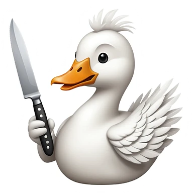 Goose with a knife in mouth sticker