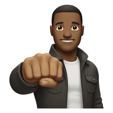 Man with fist bump sticker