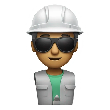 Engineer wearing a sunglasses and helmet sticker
