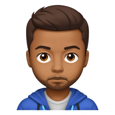 Raz B with dark brown hair sticker