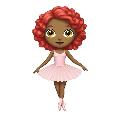Pale ballerina with pink dress, green eyrs and red hair sticker