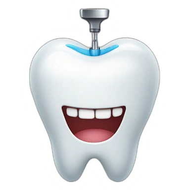 Tooth being polished sticker