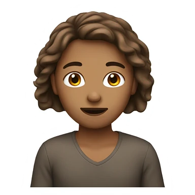 Face with. No skin + brown hair sticker