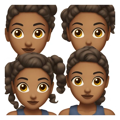 A brown skin girl with dark brown eyes, dark brown eyebrows, wearing a crop top and a slicked back bun ￼ sticker