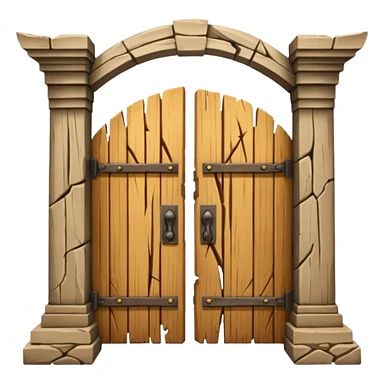 Cracked Temple Gate wood sticker