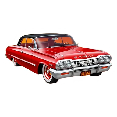 Satan’s streamlined Hot rod custom 1964 impala low rider four door carbon fiber hood   driving through hell  sticker