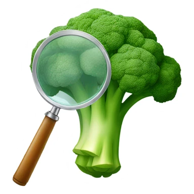 broccoli hold magnifying glass sticker