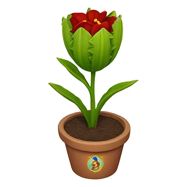 corona de cristo flower red sticker