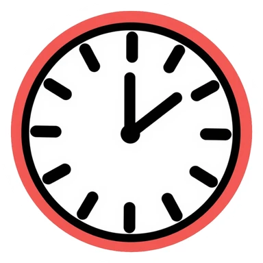 Clock face showing exactly 2 o'clock sticker