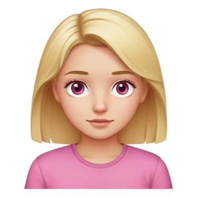 Blonde girl with hazel eyes in a pink shirt sticker