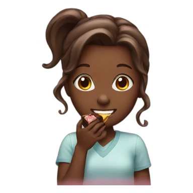 Girl eating chocolate  sticker