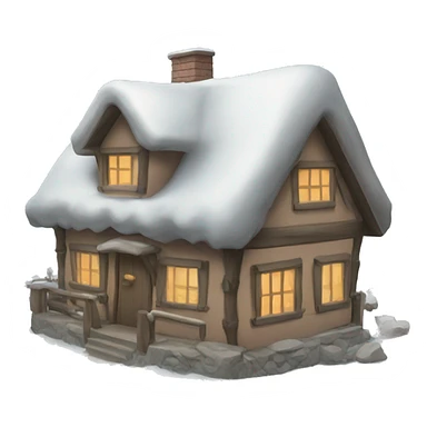 winter cottage sticker