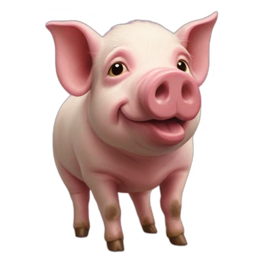 oil painting pig sticker