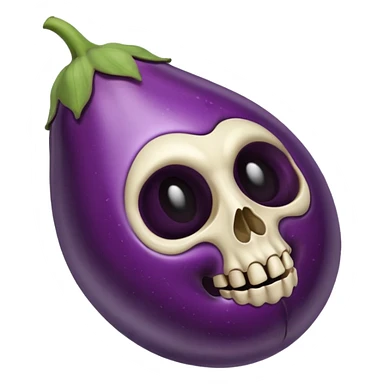 Eggplant with skull emoji sticker