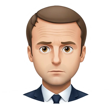 Macron in panic realistic picture sticker
