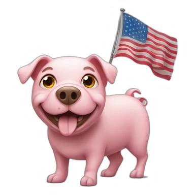 pigdog and flag sticker