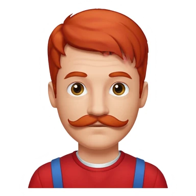 red haired guy with moustache and red outfit sticker