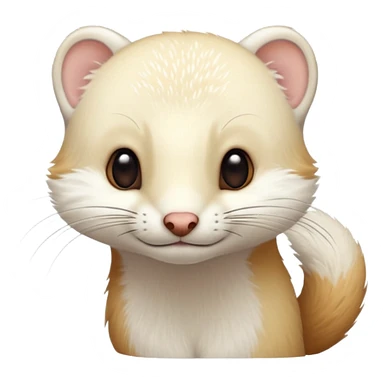 White stoat rubbing head sticker