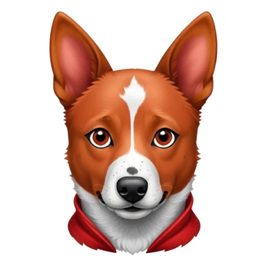 head shot of a red heeler cattle dog with speckled red coat and pointed ears sticker