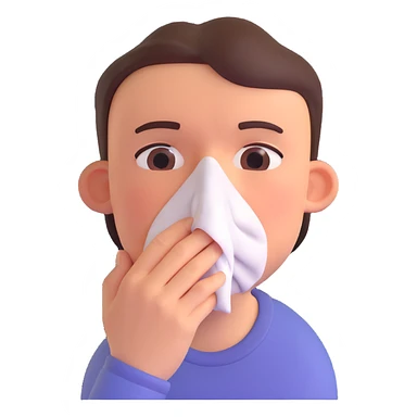 runny nose with a cold sticker