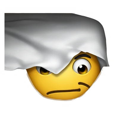 Hiding under the bed with scary smile sticker