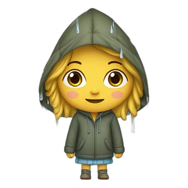 Fille sous la pluie sticker