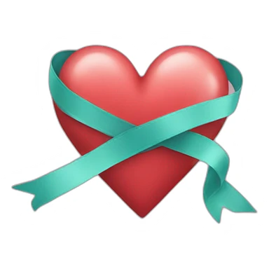 heart with ribbon sticker
