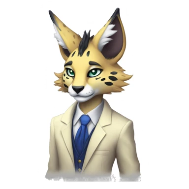 Anthro Epic Beautiful Handsome Pretty Colorful Sergal-Serval-Vernid full body sticker