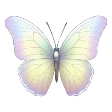 Pastel white iridescent butterfly sticker