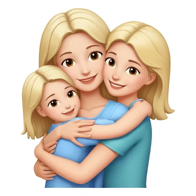 Mother hugs daughters ￼ sticker