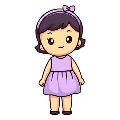 girl in a cute dress sticker