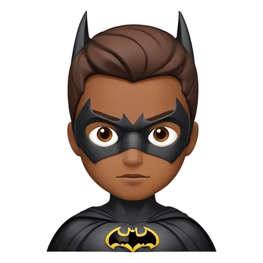 Boy wearing batman sticker