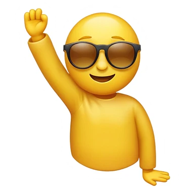 yellow emoji with sunglasses dabbing  sticker