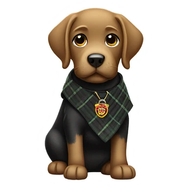 Black Labrador wearing a kilt sticker