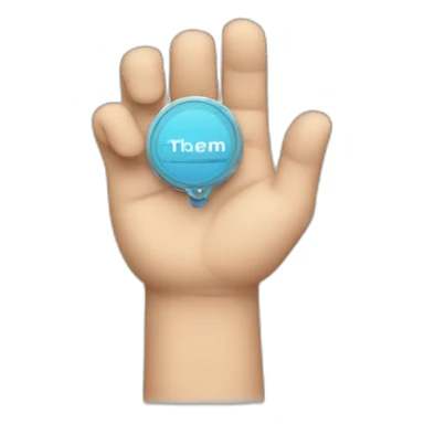 hand holding out a badge sticker