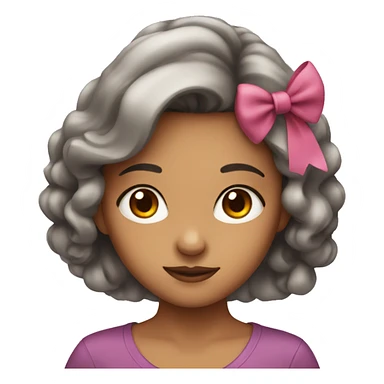 girl with bow and brown eyes sticker