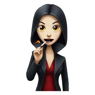 Vampire girl smoking a cigarette  sticker