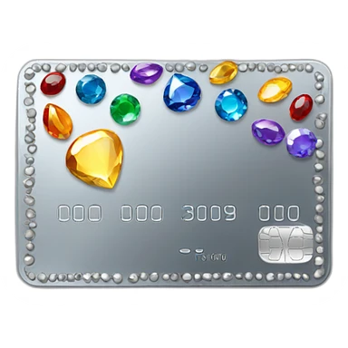 Silver credit card with gems sticker