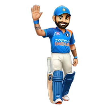 Virat kohli in indian jersey waving  sticker