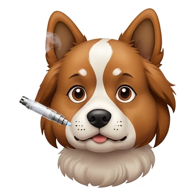dog with a vape sticker